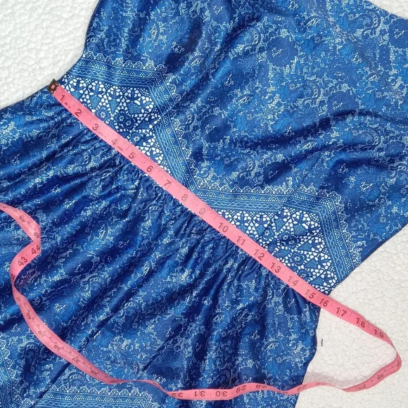 Outback Red Royal Blue Sleevelees Lace Print Fit & Flare Dress sz 10 - Picture 6 of 8